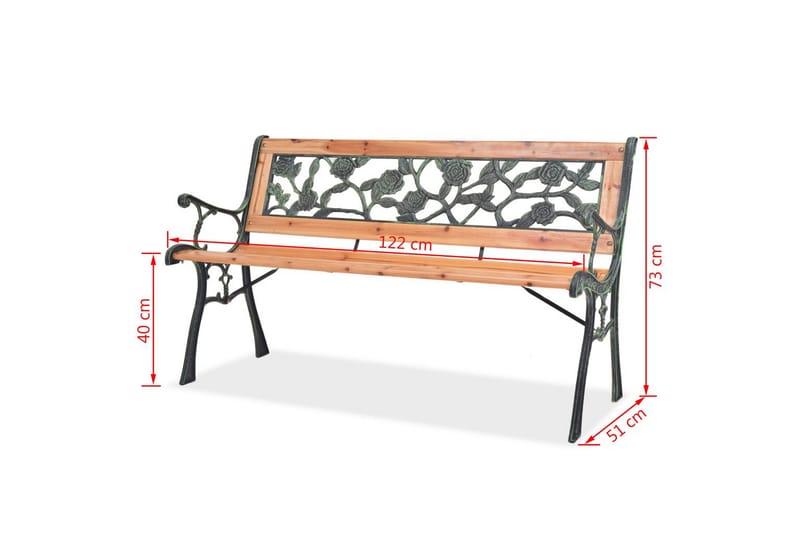 Hagebenk 122 cm tre - Tre/Smidd - Hagemøbler - Utesofa - Benker
