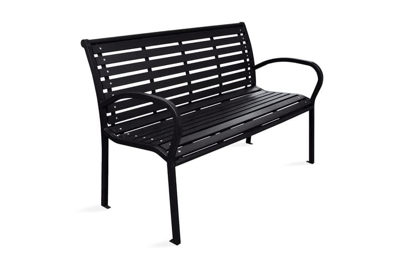 Hagebenk 125 cm stål og WPC svart - Svart - Hagemøbler - Utesofa - Benker