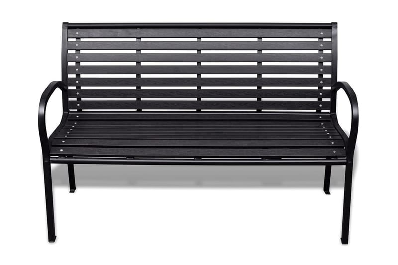 Hagebenk 125 cm stål og WPC svart - Svart - Hagemøbler - Utesofa - Benker