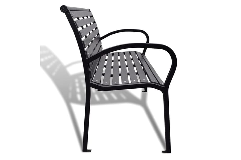 Hagebenk 125 cm stål og WPC svart - Svart - Hagemøbler - Utesofa - Benker