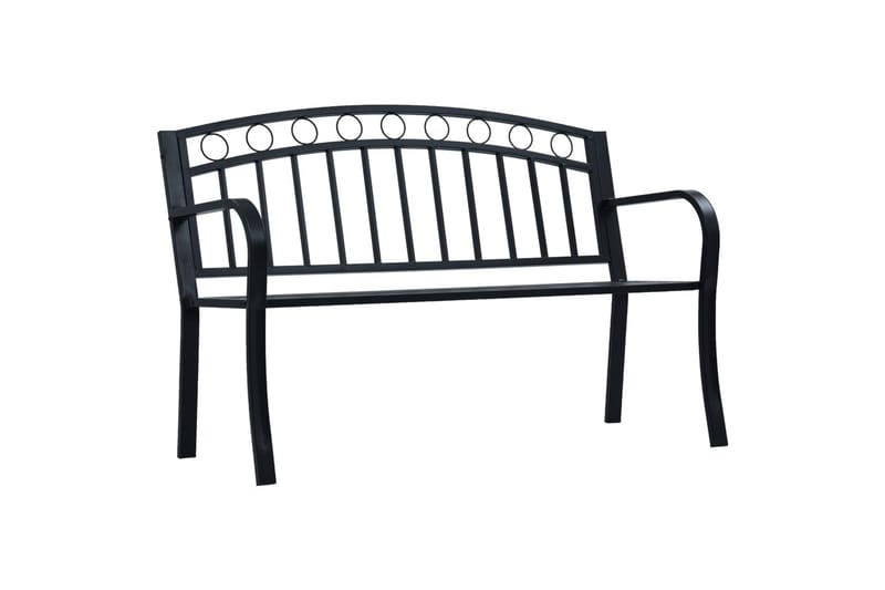 Hagebenk 125 cm svart stål - Hagemøbler - Utesofa - Benker