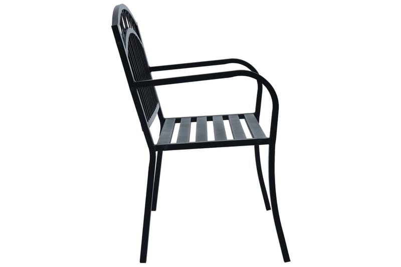 Hagebenk 125 cm svart stål - Hagemøbler - Utesofa - Benker