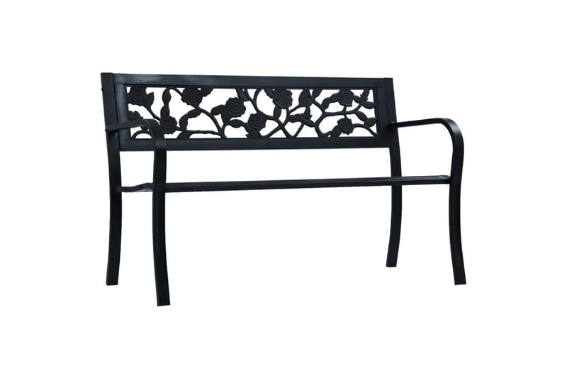 Hagebenk 125 cm svart stål - Hagemøbler - Utesofa - Benker