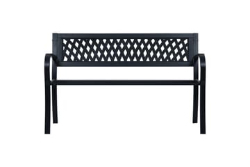 Hagebenk 125 cm svart stål - Hagemøbler - Utesofa - Benker