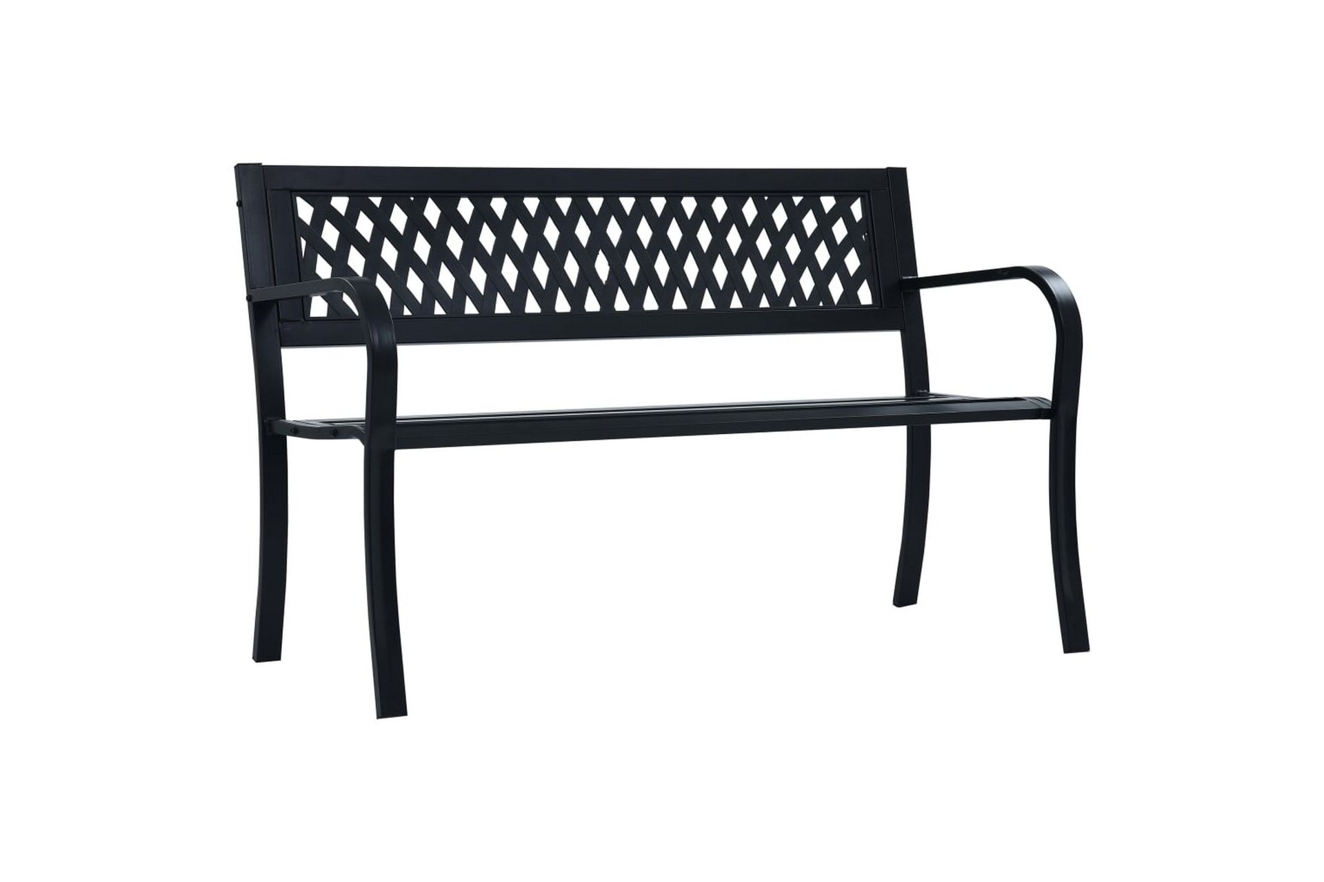 Hagebenk 125 cm svart stål - Hagemøbler - Utesofa - Benker