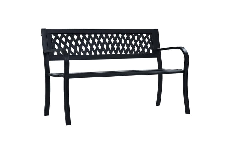 Hagebenk 125 cm svart stål - Hagemøbler - Utesofa - Benker