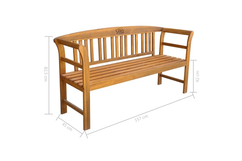 Hagebenk 157 cm heltre akasie - Akasie - Hagemøbler - Utesofa - Benker
