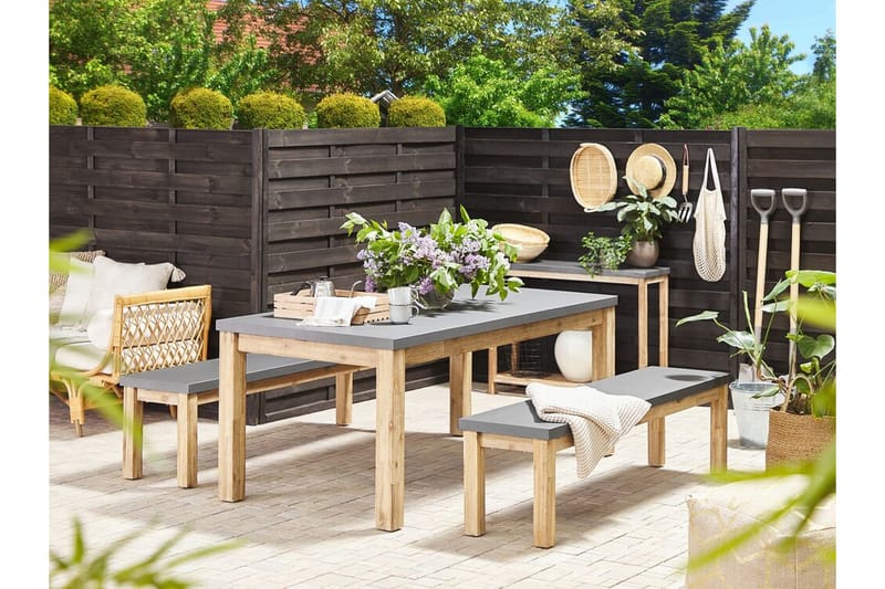 Hagebenk 160 cm grå OSTUNI - Grå - Hagemøbler - Utesofa - Benker