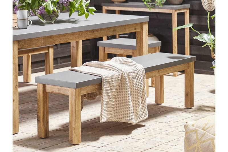 Hagebenk 160 cm grå OSTUNI - Grå - Hagemøbler - Utesofa - Benker