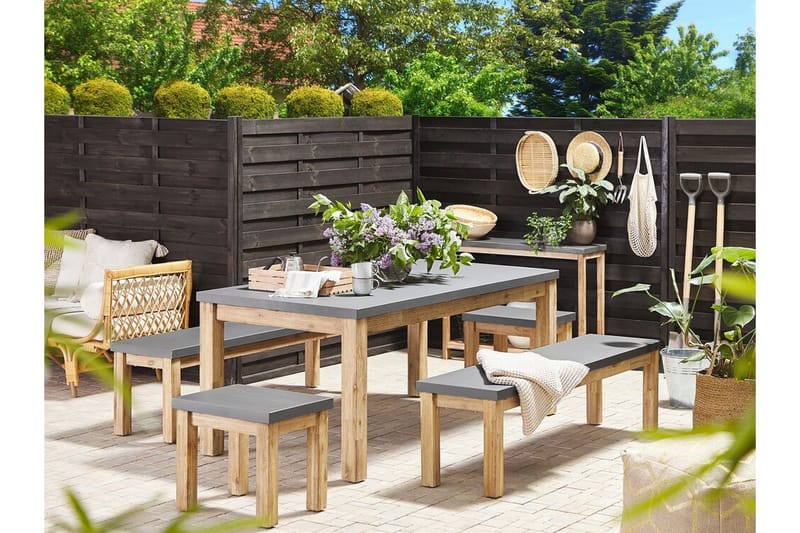 Hagebenk 160 cm grå OSTUNI - Grå - Hagemøbler - Utesofa - Benker