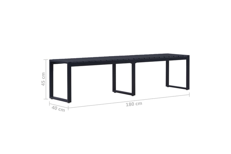 Hagebenk 180 cm PS-brett svart - Hagemøbler - Utesofa - Benker
