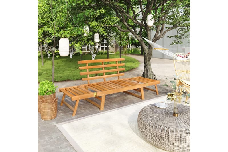 Hagebenk 2-i-2 190 cm heltre akasie - Brun - Hagemøbler - Utesofa - Benker