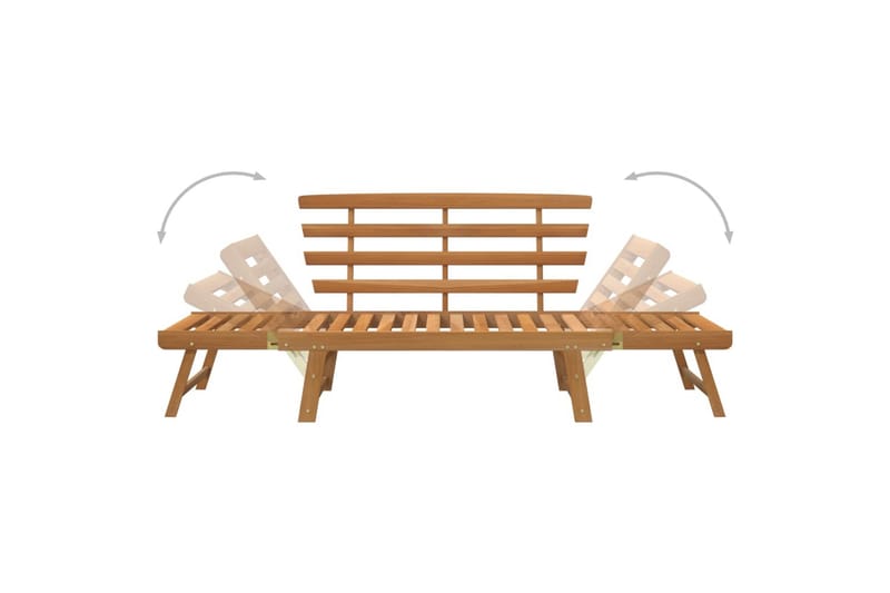 Hagebenk 2-i-2 190 cm heltre akasie - Brun - Hagemøbler - Utesofa - Benker