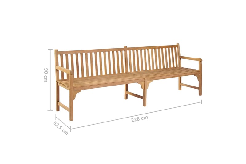 Hagebenk 228 cm heltre teak - Brun - Benker