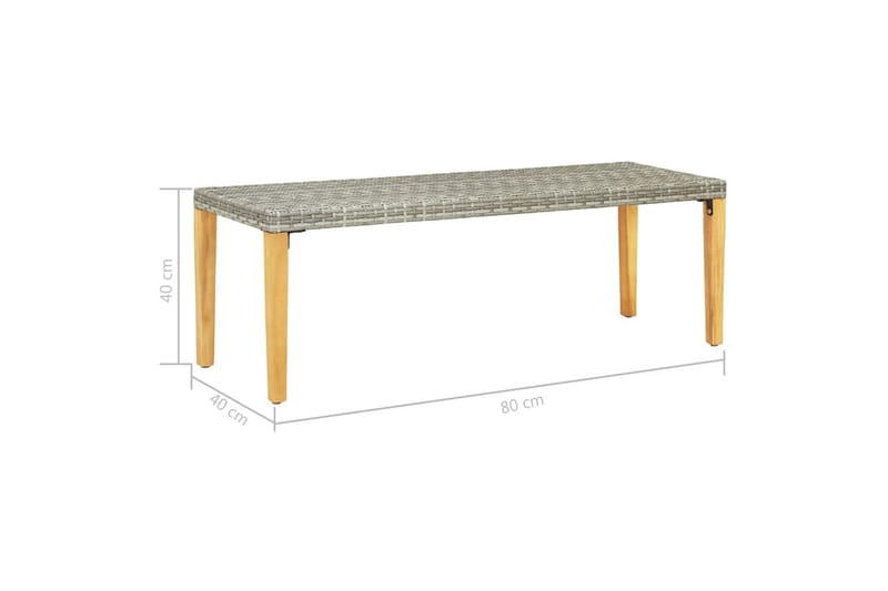Hagebenk 80 cm polyrotting grå - Grå - Hagemøbler - Utesofa - Benker