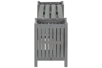 Hagebenk med 2 plantekasser 150 cm heltre akasie grå - Grå - Hagemøbler - Utesofa - Benker