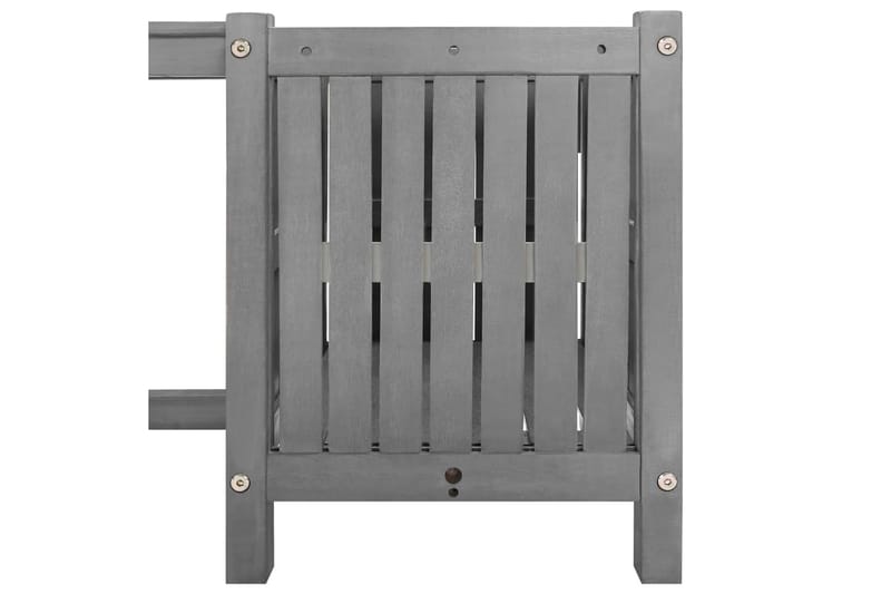 Hagebenk med 2 plantekasser 150 cm heltre akasie grå - Grå - Hagemøbler - Utesofa - Benker