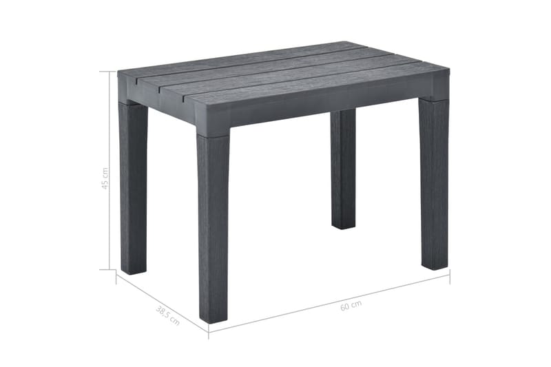 Hagebenker 2 stk antrasitt plast - Hagemøbler - Utesofa - Benker