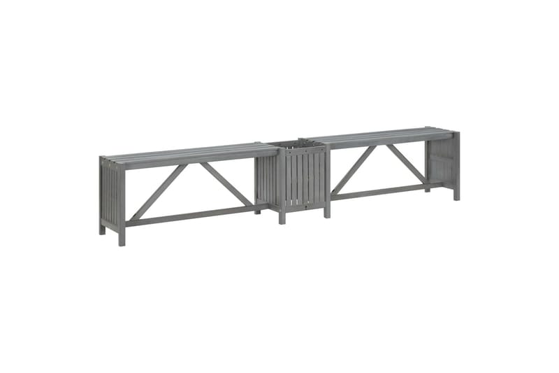 Hagehjørnebenk med plantekasse 117 cm heltre akasie grå - Grå - Hagemøbler - Utesofa - Benker