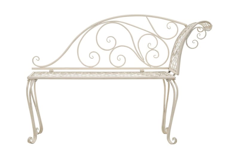 Hagesjeselong 128 cm metall antikk hvit - Hagemøbler - Utesofa - Benker