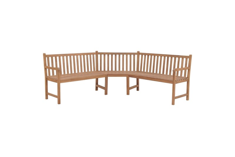Hjørnebenk for hage 185x185x90 cm heltre teak - Brun - Hagemøbler - Utesofa - Benker