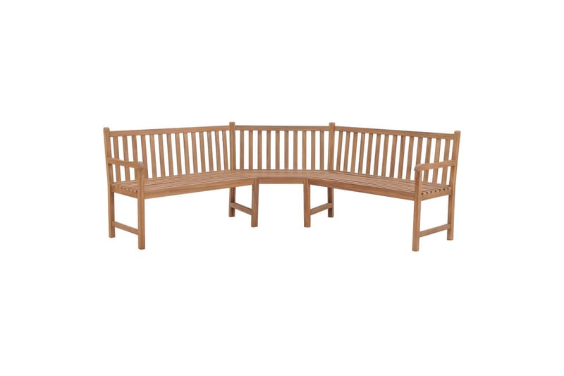 Hjørnebenk for hage 185x185x90 cm heltre teak - Brun - Benker