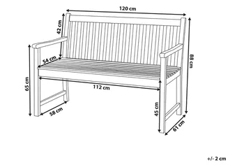 Iazzetta Hagebenk 120 cm - Tre/Natur - Hagemøbler - Utesofa - Benker