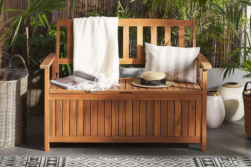 Jaraicejo Hagebenk med Oppbevaring - Brun - Hagemøbler - Utesofa - Benker