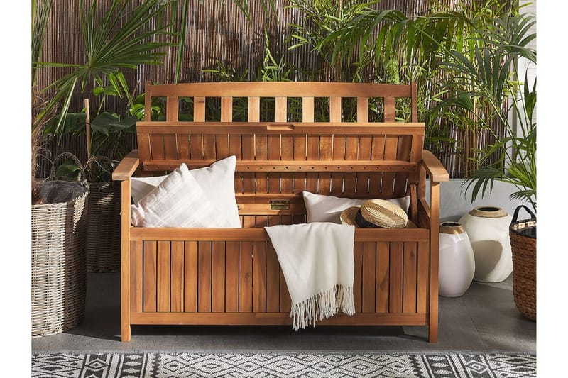 Jaraicejo Hagebenk med Oppbevaring - Brun - Hagemøbler - Utesofa - Benker
