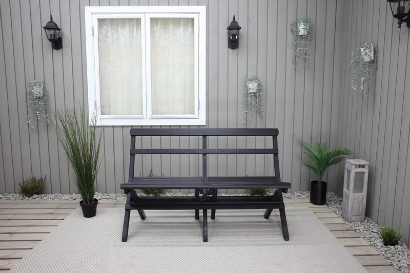 Larios Hagebenk 130 cm - Svart - Hagemøbler - Utesofa - Benker