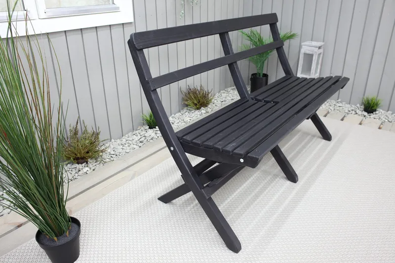 Larios Hagebenk 130 cm - Svart - Hagemøbler - Utesofa - Benker