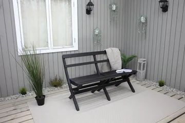 Larios Hagebenk 130 cm - Svart - Hagemøbler - Utesofa - Benker