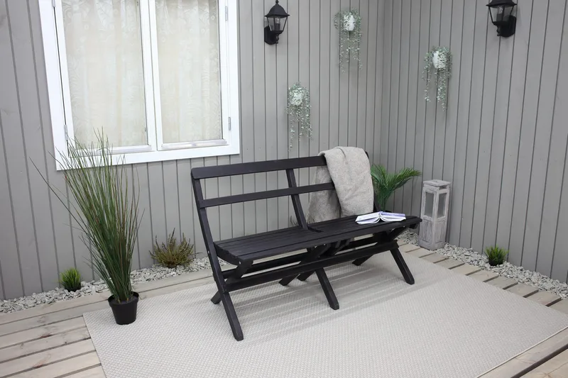 Larios Hagebenk 130 cm - Svart - Hagemøbler - Utesofa - Benker