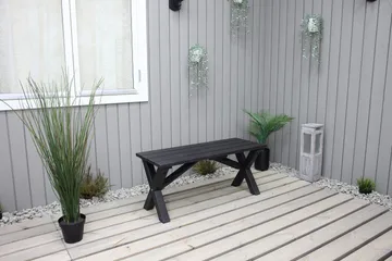 Lietinna Utebenk 100 cm - Svart - Hagemøbler - Utesofa - Benker