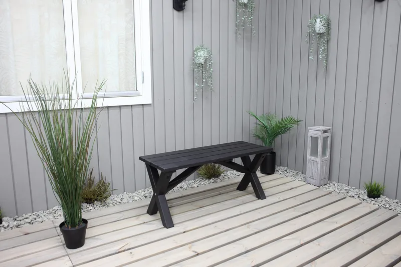 Lietinna Utebenk 100 cm - Svart - Hagemøbler - Utesofa - Benker