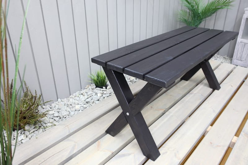 Lietinna Utebenk 100 cm - Svart - Hagemøbler - Utesofa - Benker