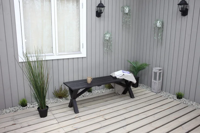Lietinna Utebenk 140 cm - Svart - Hagemøbler - Utesofa - Benker