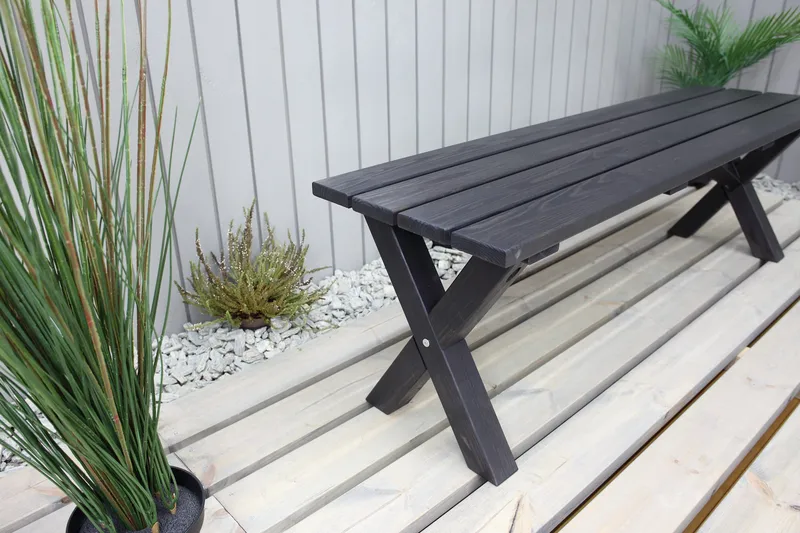 Lietinna Utebenk 140 cm - Svart - Hagemøbler - Utesofa - Benker