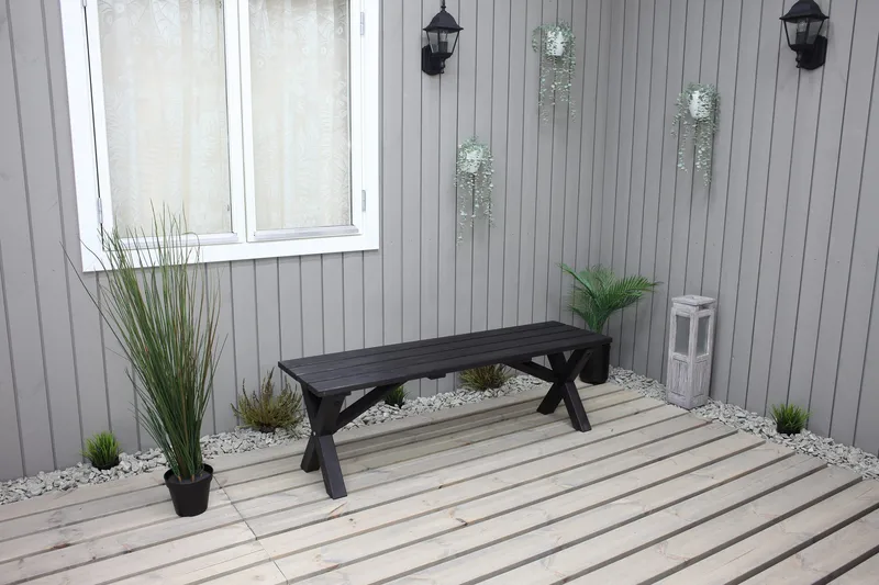 Lietinna Utebenk 140 cm - Svart - Hagemøbler - Utesofa - Benker