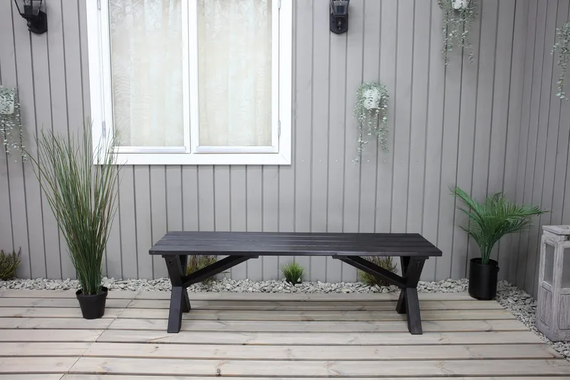 Lietinna Utebenk 140 cm - Svart - Hagemøbler - Utesofa - Benker