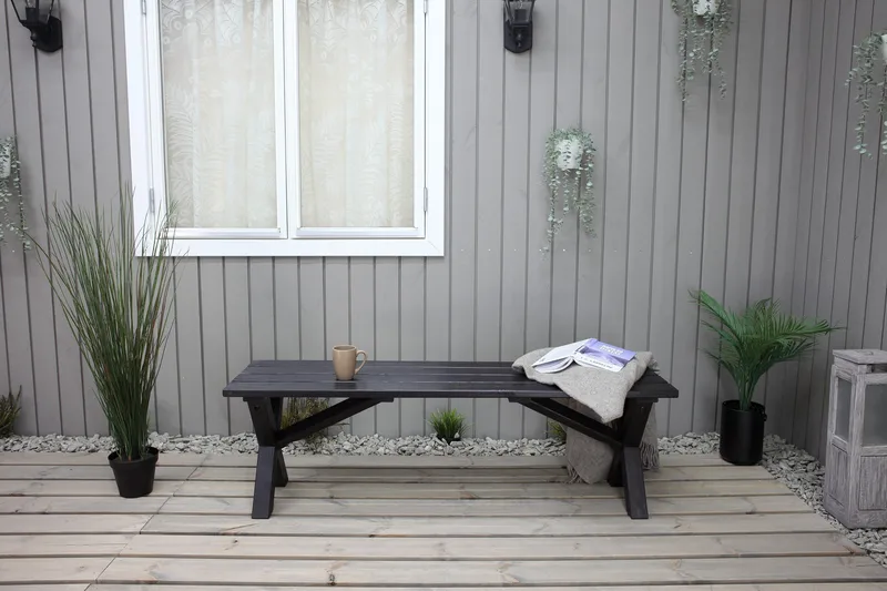 Lietinna Utebenk 140 cm - Svart - Hagemøbler - Utesofa - Benker