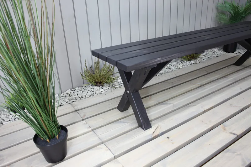 Lietinna Utebenk 180 cm - Svart - Hagemøbler - Utesofa - Benker