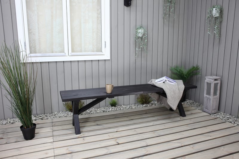 Lietinna Utebenk 180 cm - Svart - Hagemøbler - Utesofa - Benker