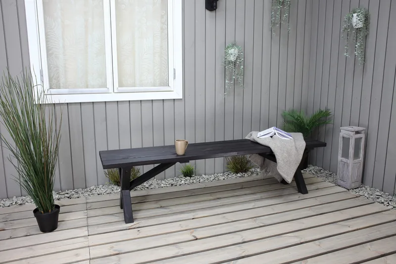 Lietinna Utebenk 180 cm - Svart - Hagemøbler - Utesofa - Benker