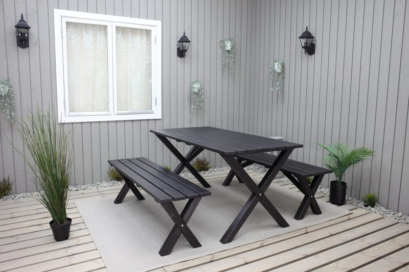 Lietinna Utebenk 180 cm - Svart - Hagemøbler - Utesofa - Benker