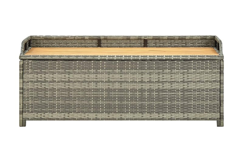 Oppbevaringsbenk hage 120 cm polyrotting grå - Hagemøbler - Utesofa - Benker