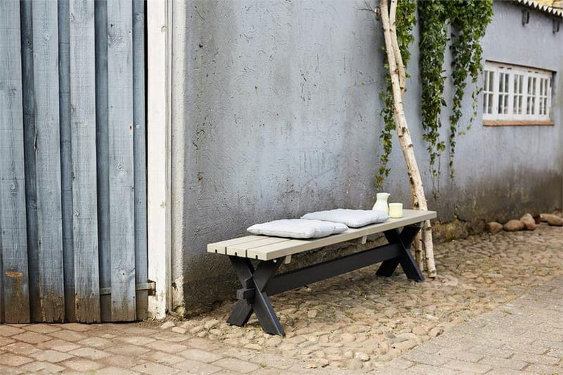 Plankebenk Nostalgi 177x38x44 cm - Beige|Hvit - Hagemøbler - Utesofa - Benker