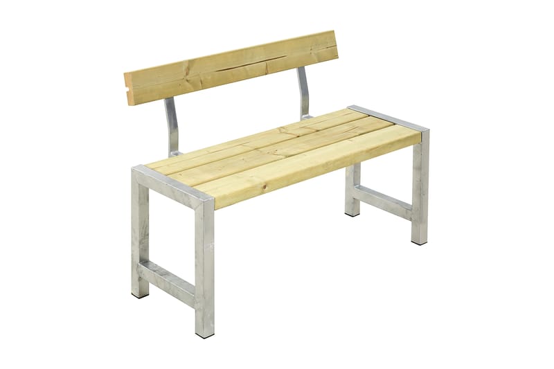 PLUS Cafébenk med Ryggstøtte 127 cm Trykkimpregnert - Hagemøbler - Utesofa - Benker