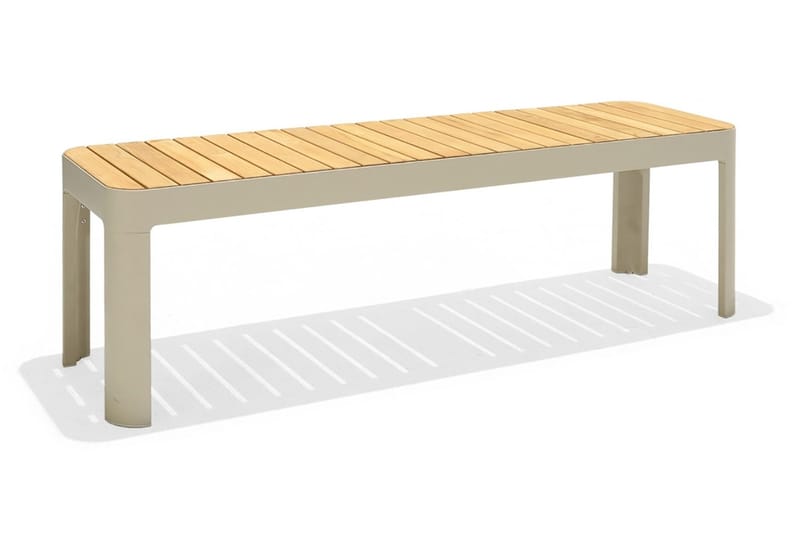 Portals Utebenk 143 cm - Hvit/Tre - Hagemøbler - Utesofa - Benker