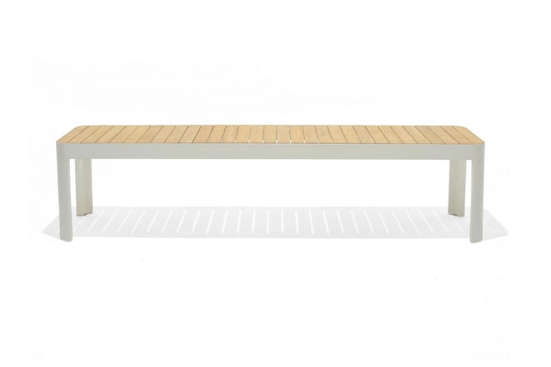 Portals Utebenk 182 cm - Hvit/Tre - Hagemøbler - Utesofa - Benker